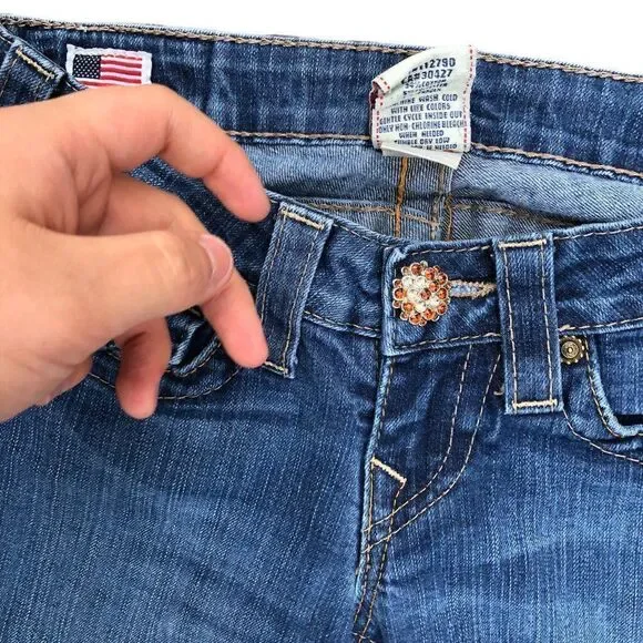 TRUE Religion Jeans Size 25 GEM STONE Blue - Picture 7 of 13